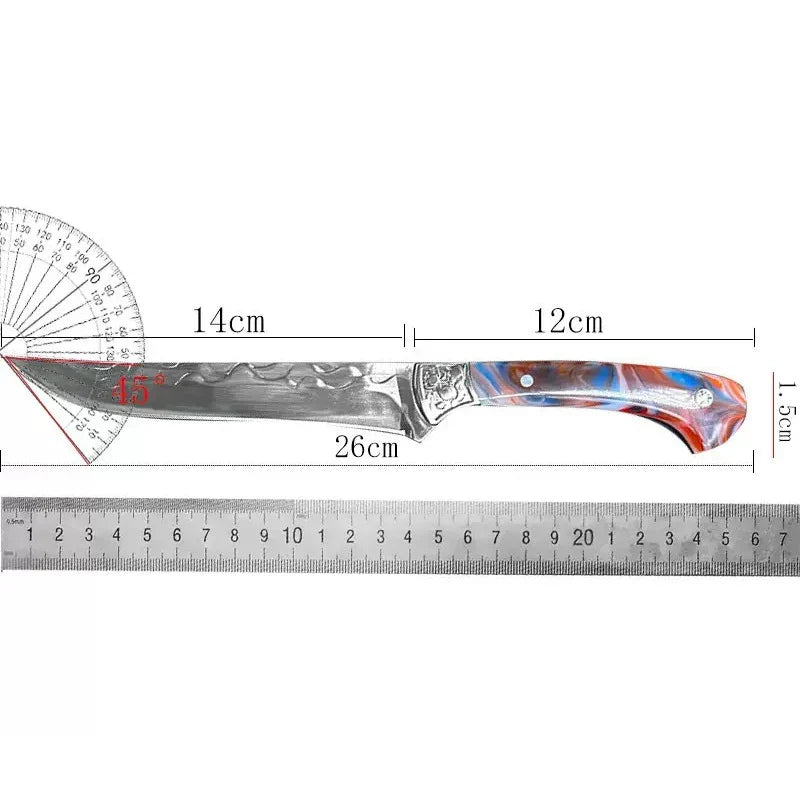 Hand-Forged Stainless Steel Boning Knife with Sheath