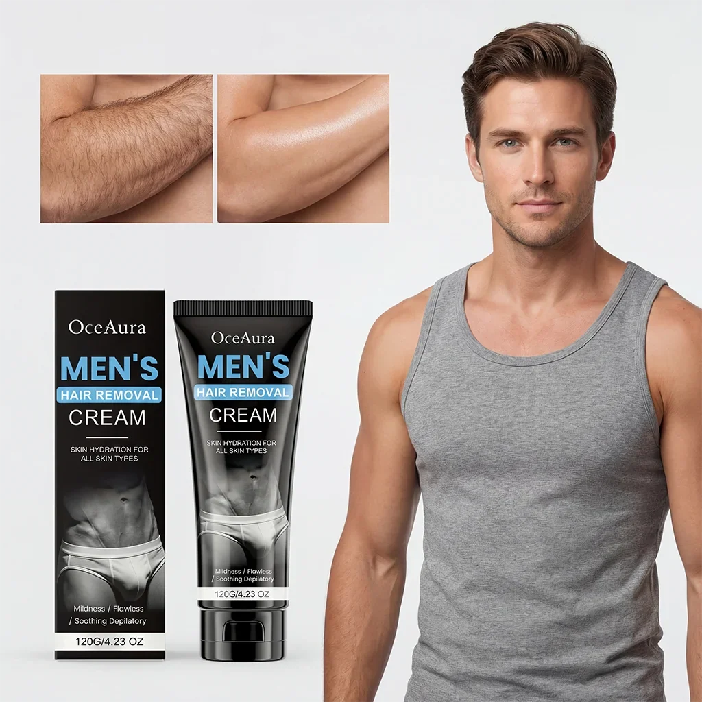 OceAura Men's Painless Hair Removal Cream – Body Depilatory