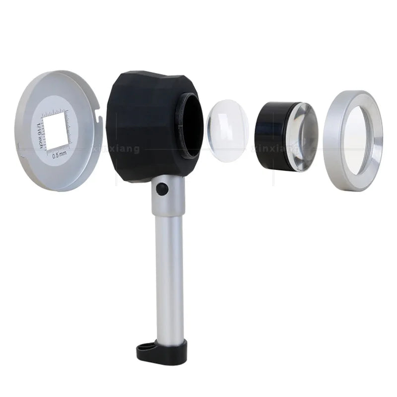 10X LED Handheld Magnifier with Measuring Scale & 3 Lamps