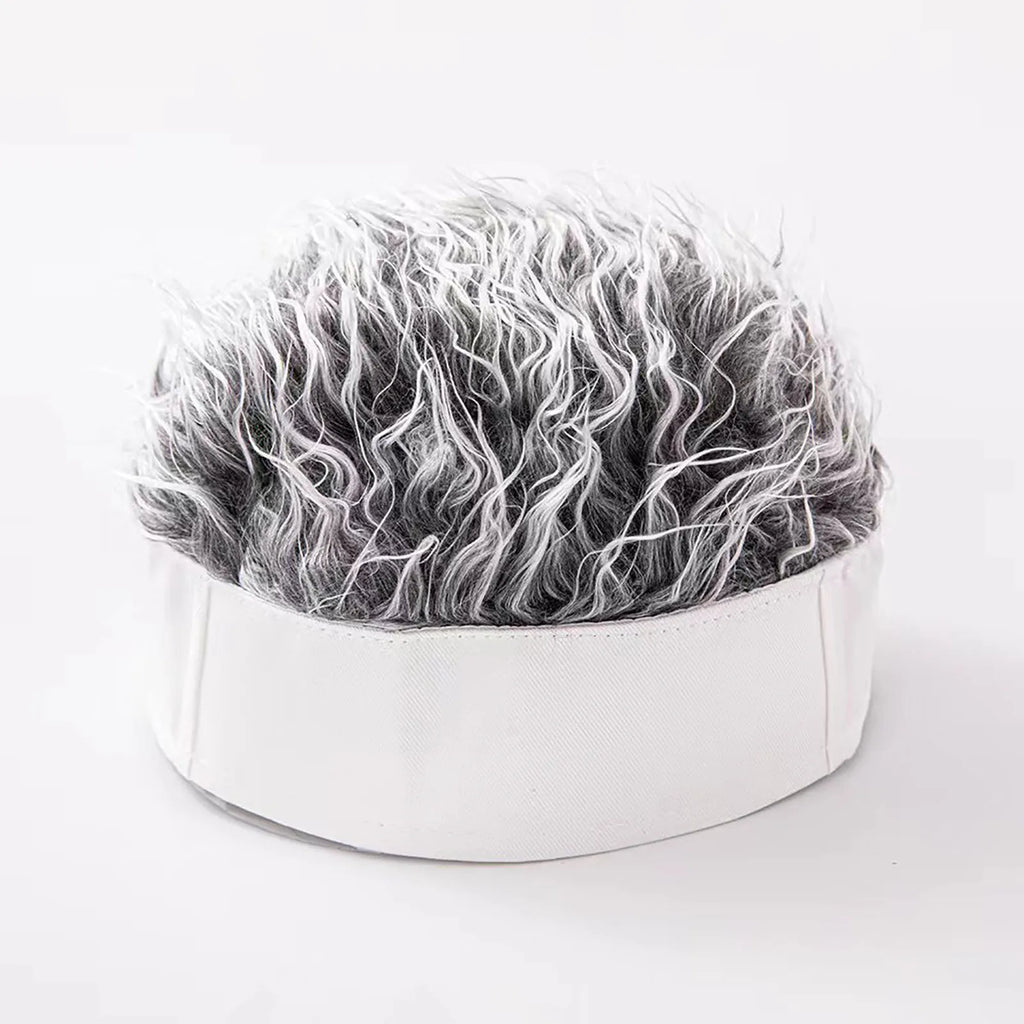 Black Knit Beanie Wig Hat – Unisex Costume Accessory