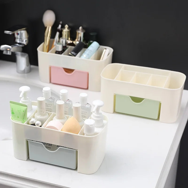 Makeup Organizer with Drawer & 6 Compartments | Cosmetic Storage