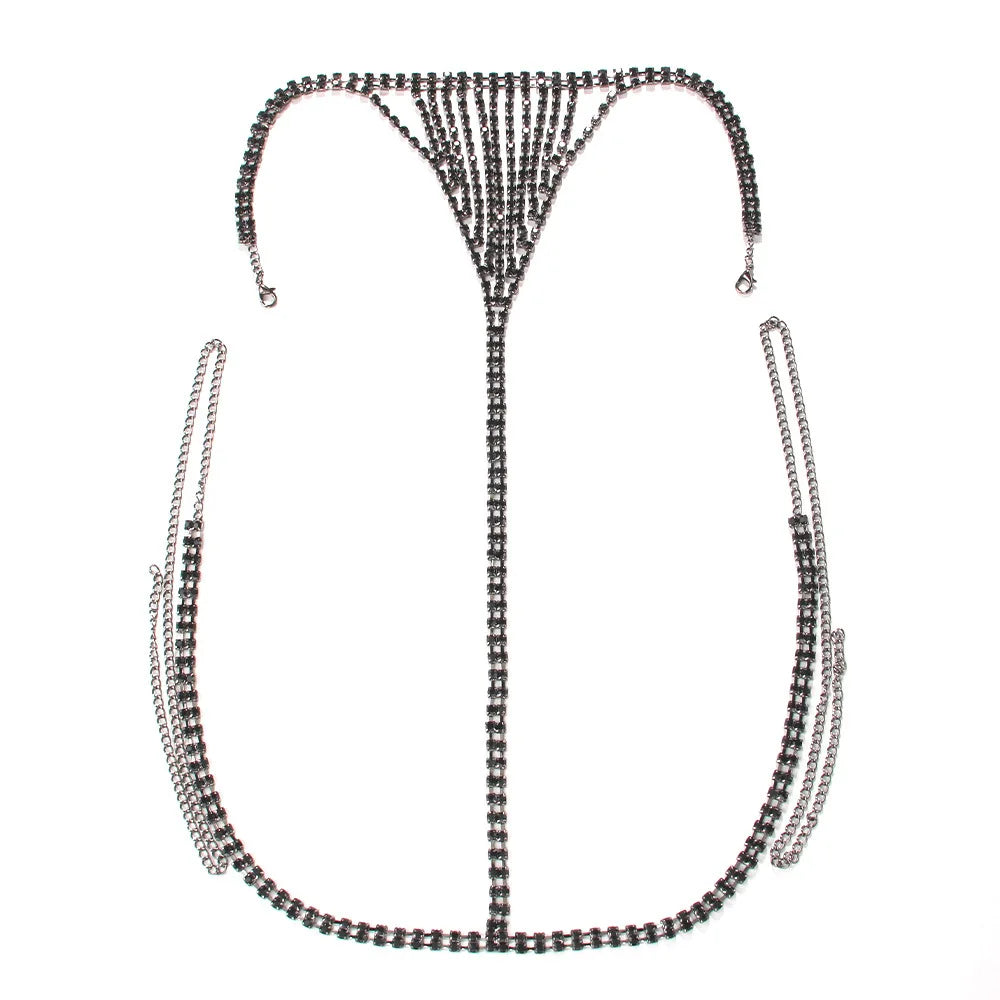 Rhinestone Heart Belly Chain | Crystal Waist Body Jewelry