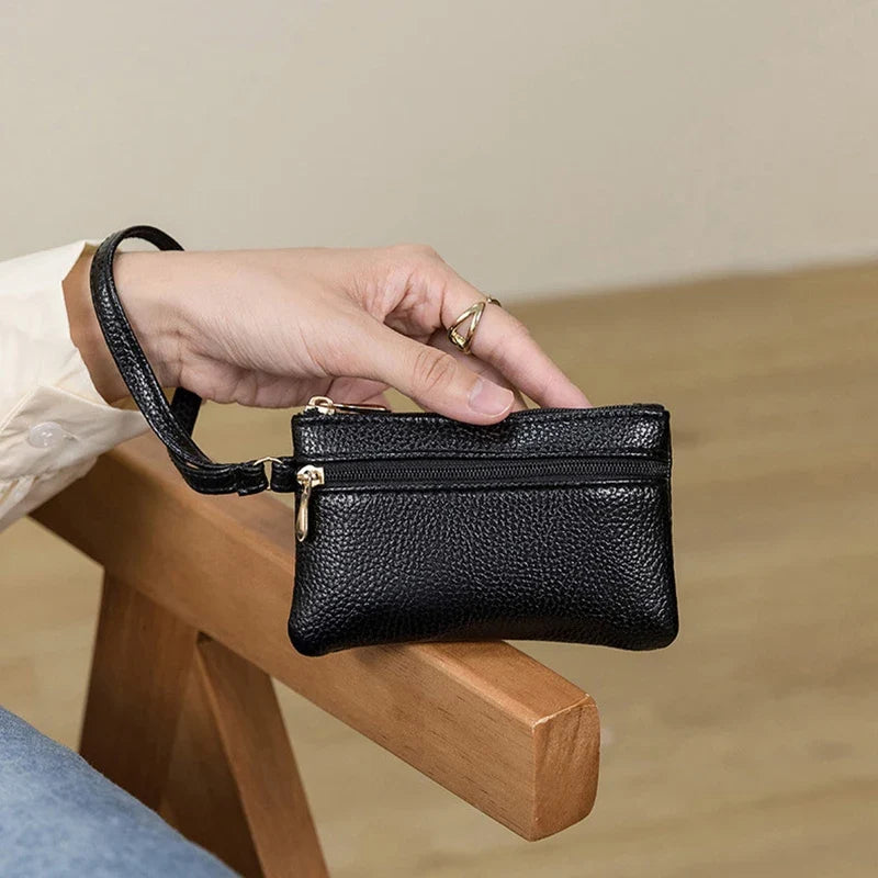 Women's PU Leather Mini Wallet – Zipper Coin Purse & Card Hold