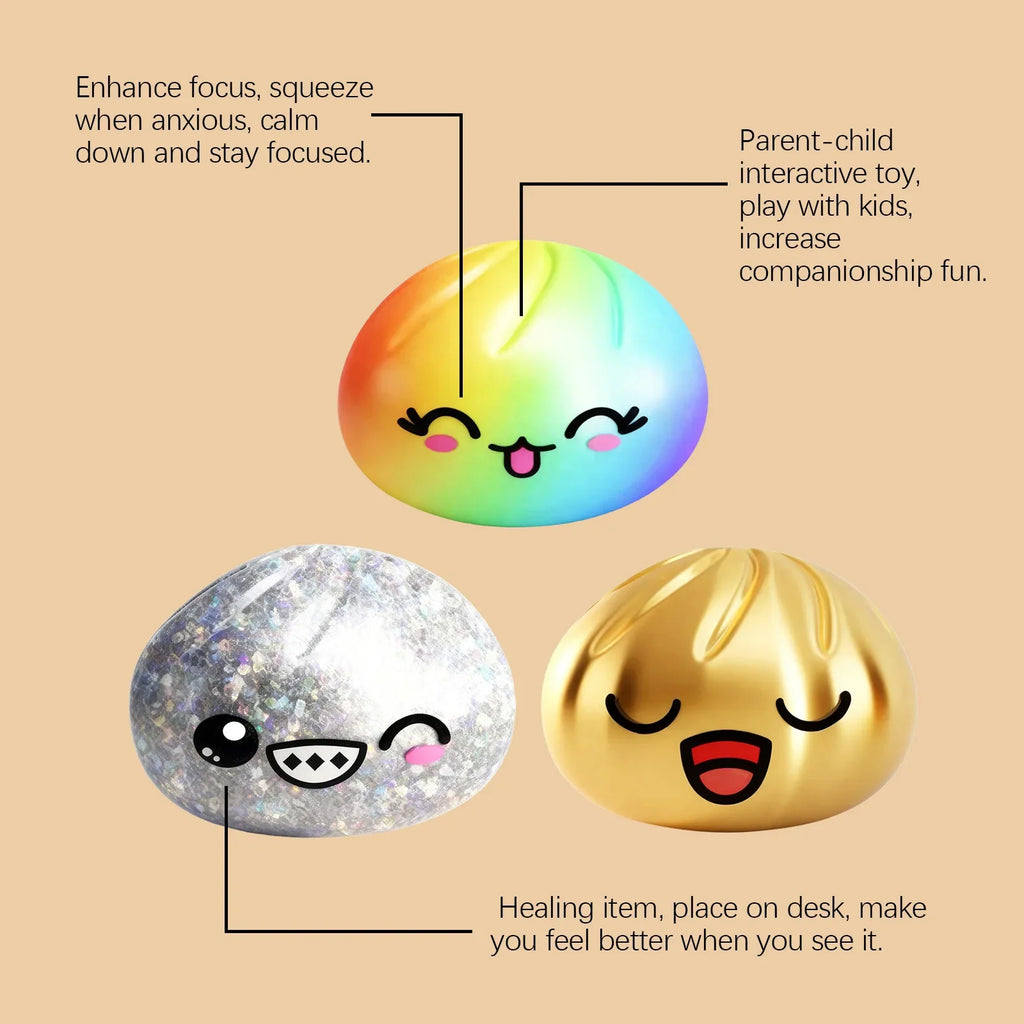 Rainbow Bread Squeeze Ball – Cute Fidget Toy for Kids & Adults