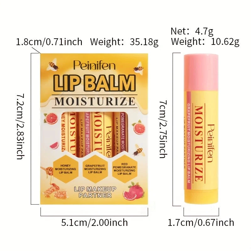 Milk Jelly Lip Balm Set – Vitamin E Fruit Moisturizer, 3pc