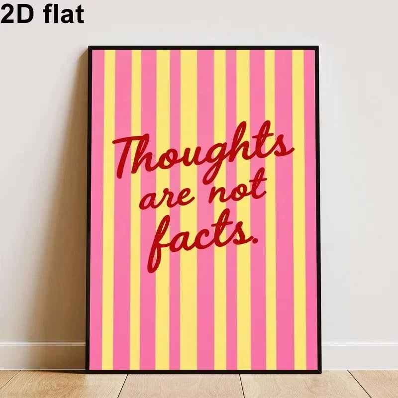 "Thoughts Are Not Facts" Motivational Canvas Wall Art Print