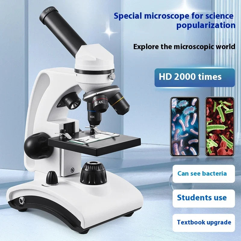 HD 2000X Monocular Optical Microscope – Kids Biology Science Kit