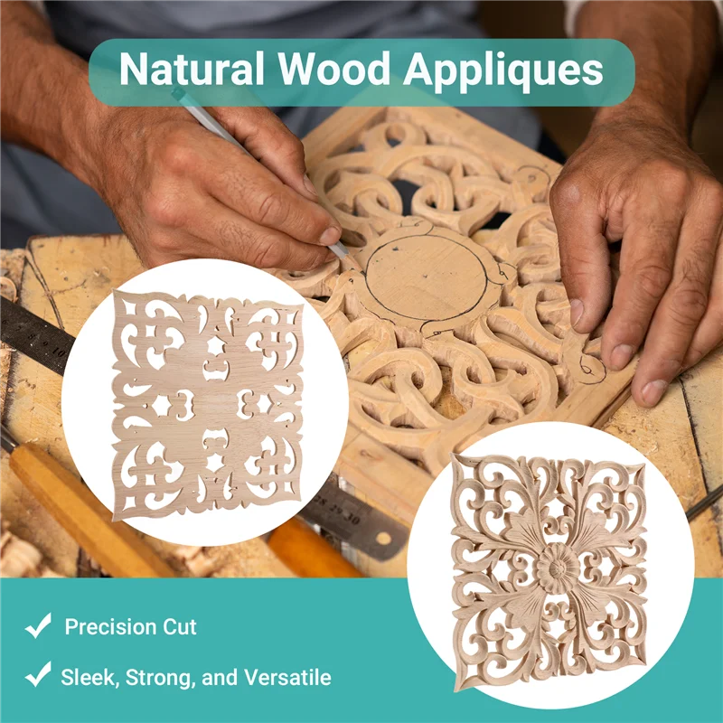 A36T-Wooden Decal Supply European-style Applique Real Wood Carving