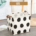 Foldable Cotton Linen Laundry Basket & Storage Organizer Bin