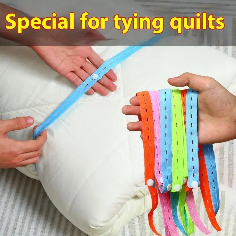 10-Pack Nylon Elastic Bands with Button Hole | Clothes Organizer