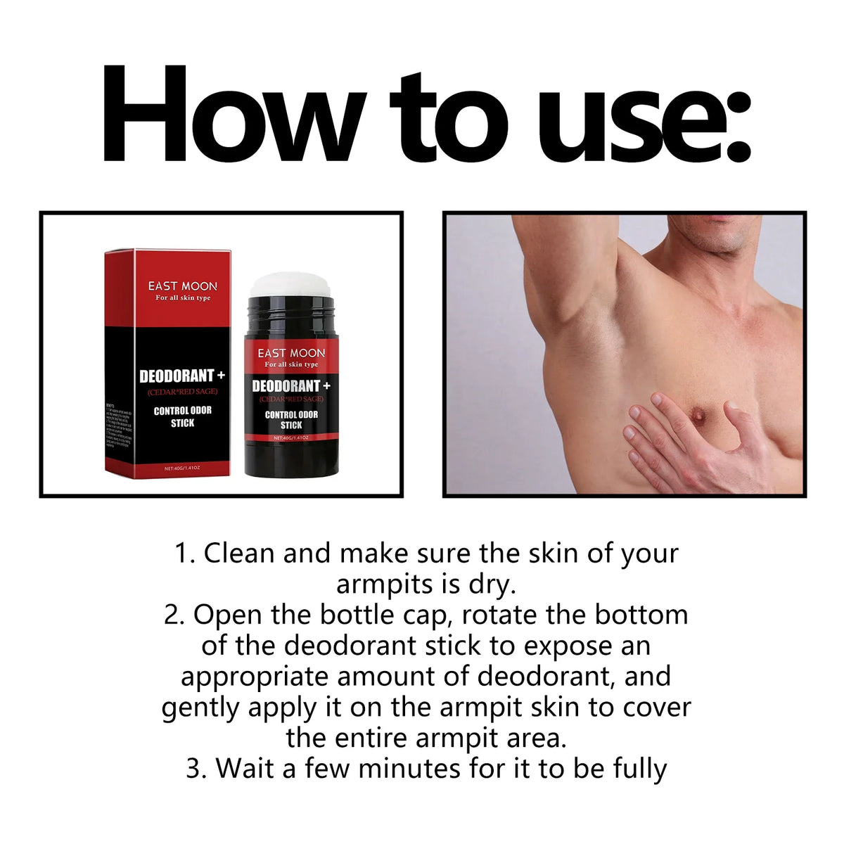 East Moon Deodorant Stick – Sweat & Odor Control 40g