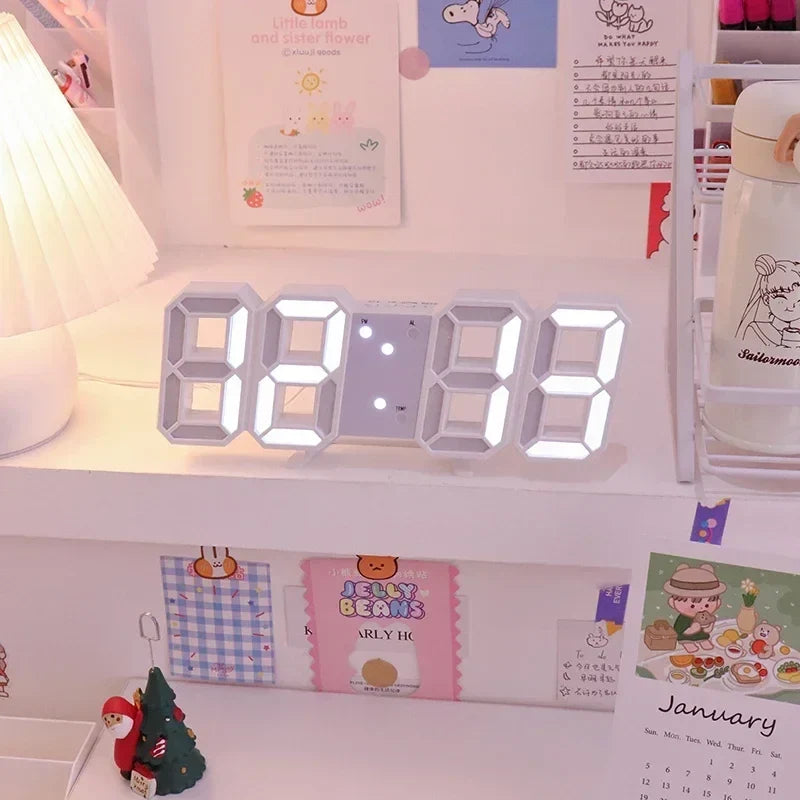 LED Digital Alarm Clock – Wall & Desk Display | Calendar