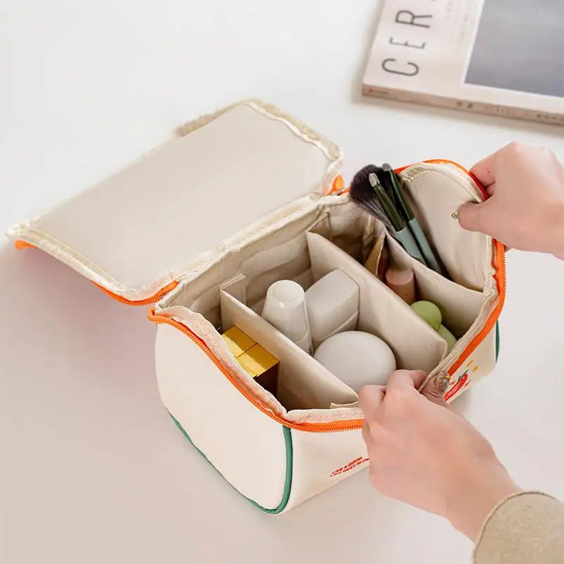 Cute Cartoon Hut Cosmetic Bag – Large Travel Makeup Organizer