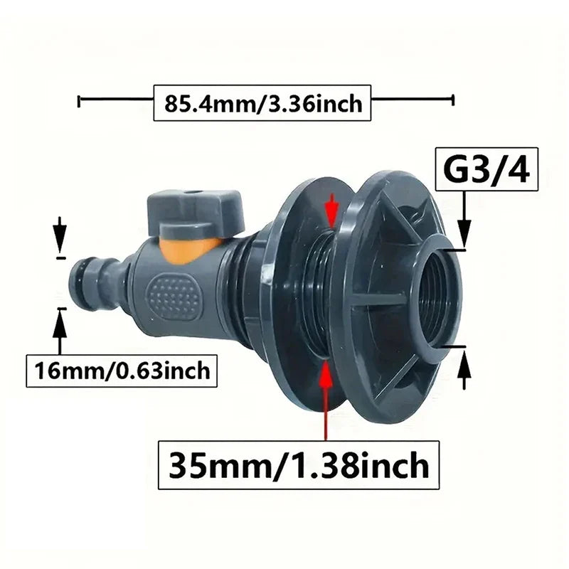 6-Way Water Tank Connector with Switch Valve | Garden Irrigation