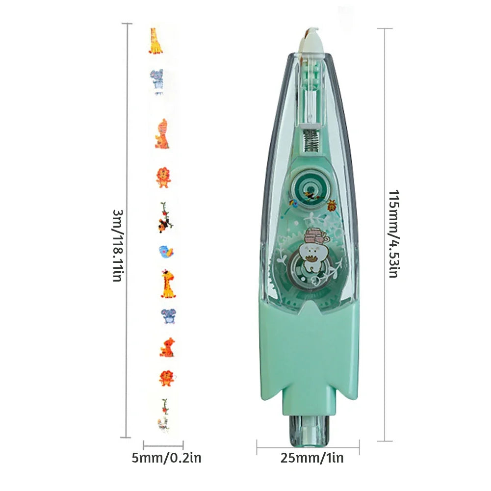 Cute Animal Press Decorative Tape Pen | DIY Stationery