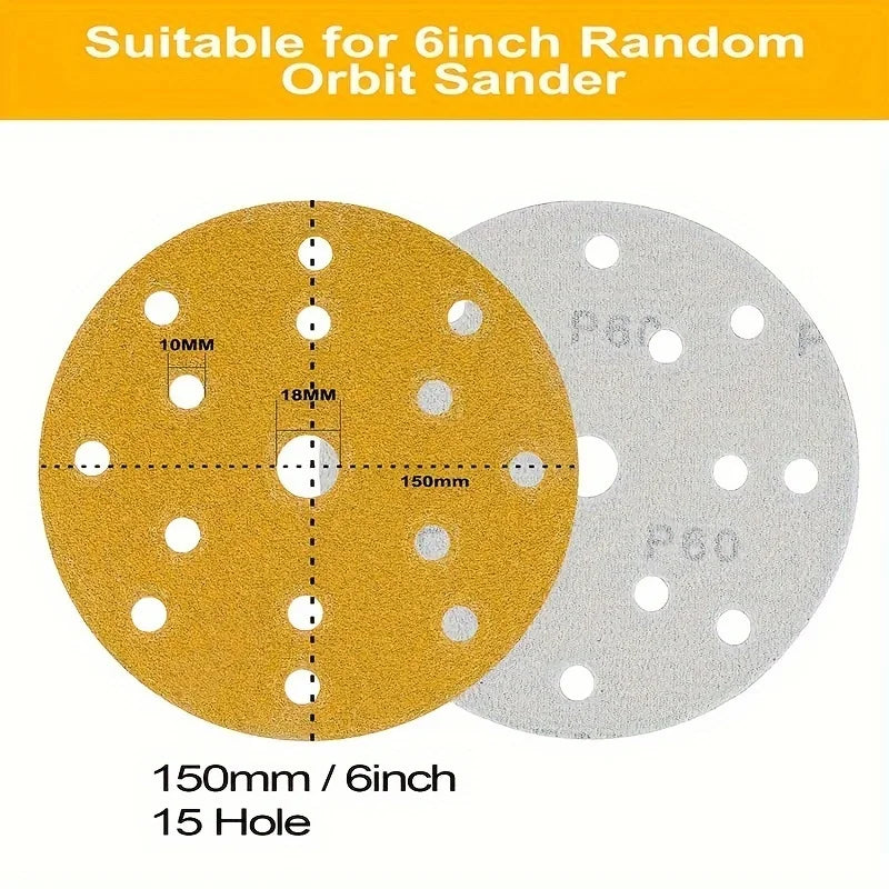 6-inch 15 Hole Circular Sand Tray Pad 60-400 Grit Used Random Track