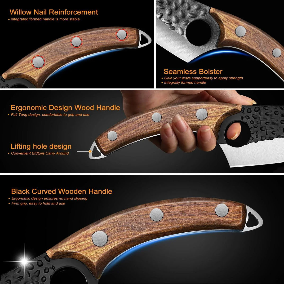 Hand Forged Boning Knife – High Carbon Steel Butcher Knife