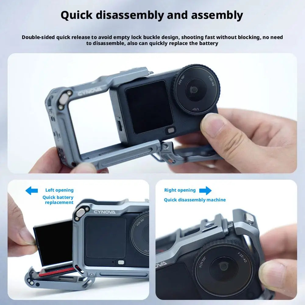 DJI Osmo Action 6 Metal Cage – Aluminum Expansion Mount Frame