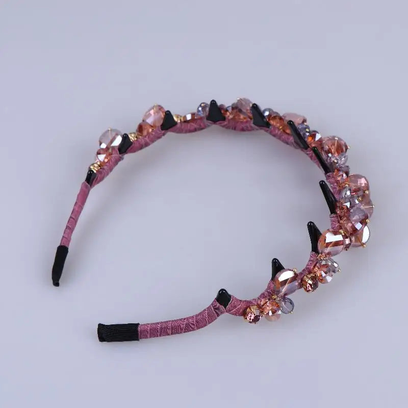 Korean Crystal Rhinestone Headband – Luxury Non-Slip Hair Hoop