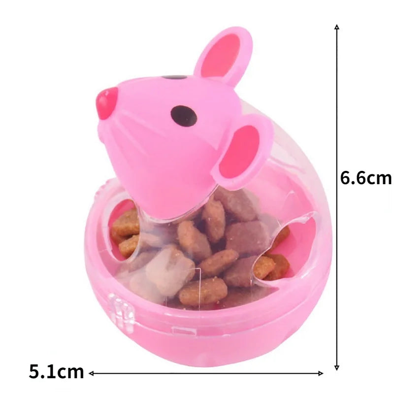 Mouse Cat Treat Dispenser Toy – Rolling Food Feeder for Cats