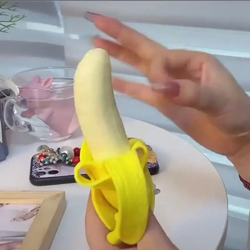 Realistic Peelable Banana Squeeze Fidget Toy – Slow Rising TPR