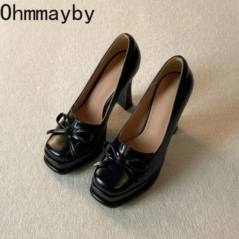 Women's Vintage Chunky Platform Loafers | Slip-On Dress Pumps