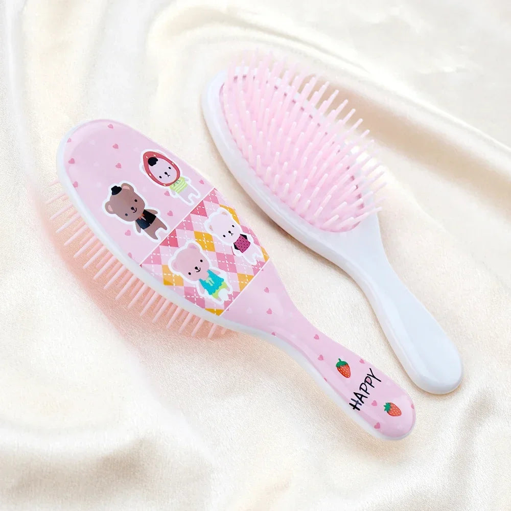 Mini Cartoon Teddy Bear Air Cushion Detangling Hair Brush
