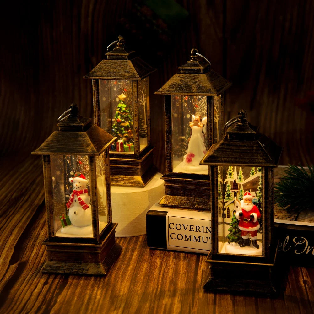 Light Night Christmas Interior Desktop Decoration Tree Santa Claus