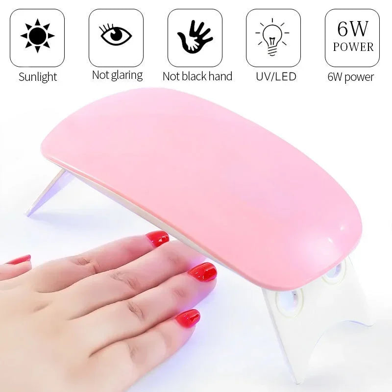 6W UV LED Nail Lamp 2-Pack – Portable USB Gel Nail Dryer