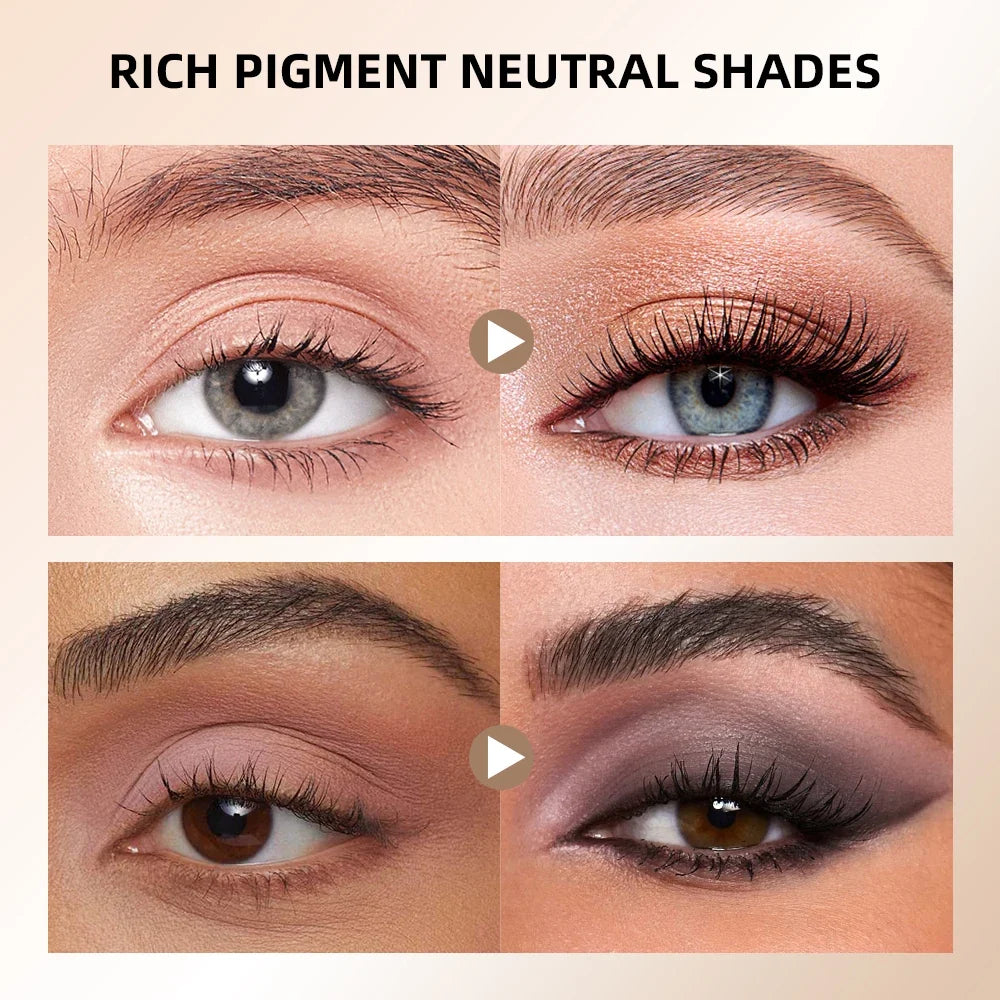 Lakerain 6-Color Matte Nude Eyeshadow Palette + Free Brush