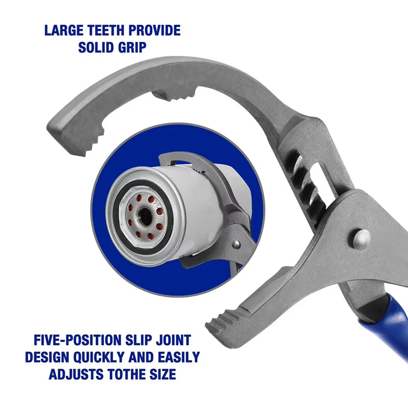 Adjustable Oil Filter Wrench Pliers 9" & 12" Carbon Steel Tool