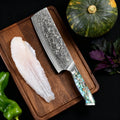 67-Layer Damascus Steel Nakiri Kitchen Knife – Sharp & Durable
