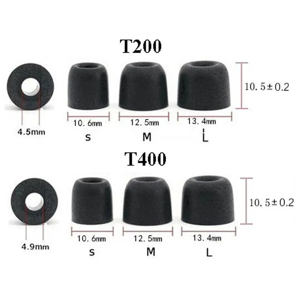 Memory Foam Ear Tips T100 T200 T300 T400 – Replacement Eartips