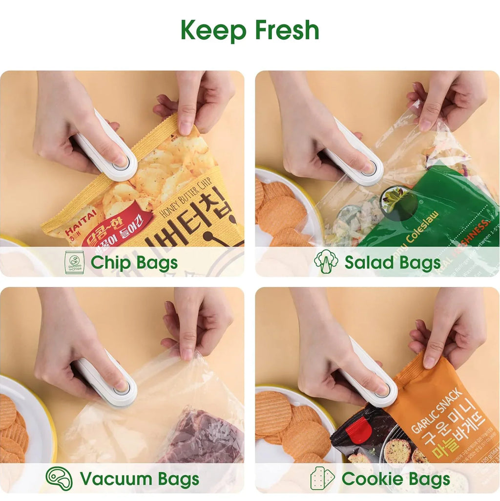 2-in-1 Portable Mini Heat Sealer – Rechargeable Bag Sealer
