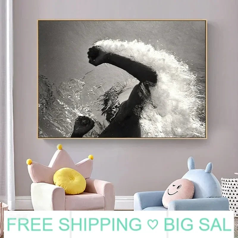 Muhammad Ali Black & White Canvas Wall Art | Boxing Poster