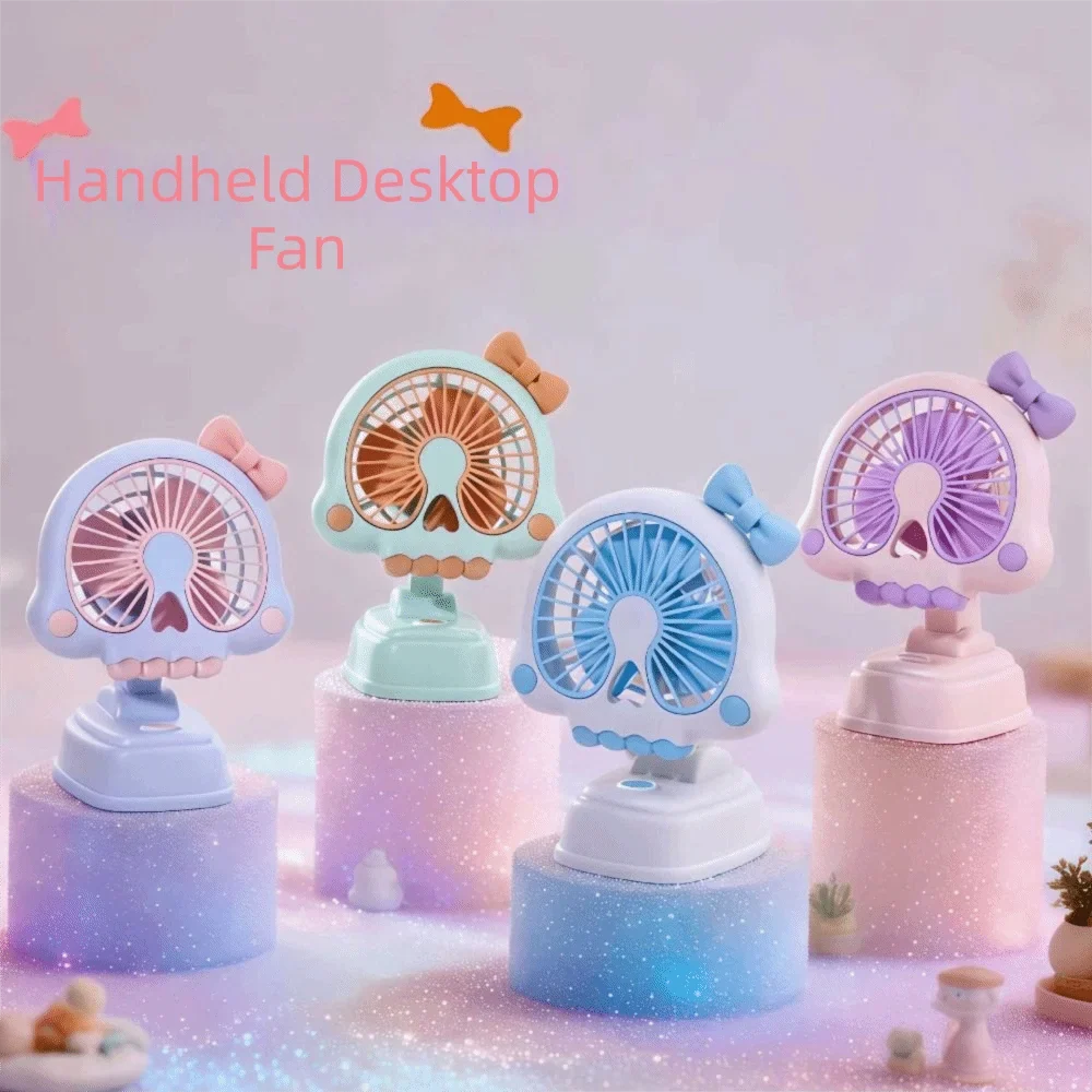 Mini USB Desktop Fan – Skull & Bow Design, 3-Speed Control