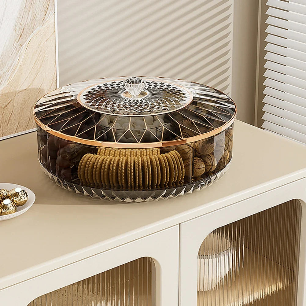 Rotatable Stackable Fruit & Candy Serving Tray with Lid