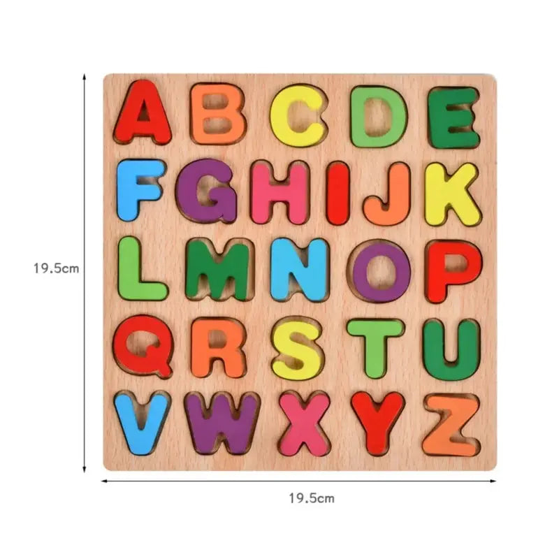 2-Pack Wooden Puzzles Toddlers Alphabet Number Matching Games