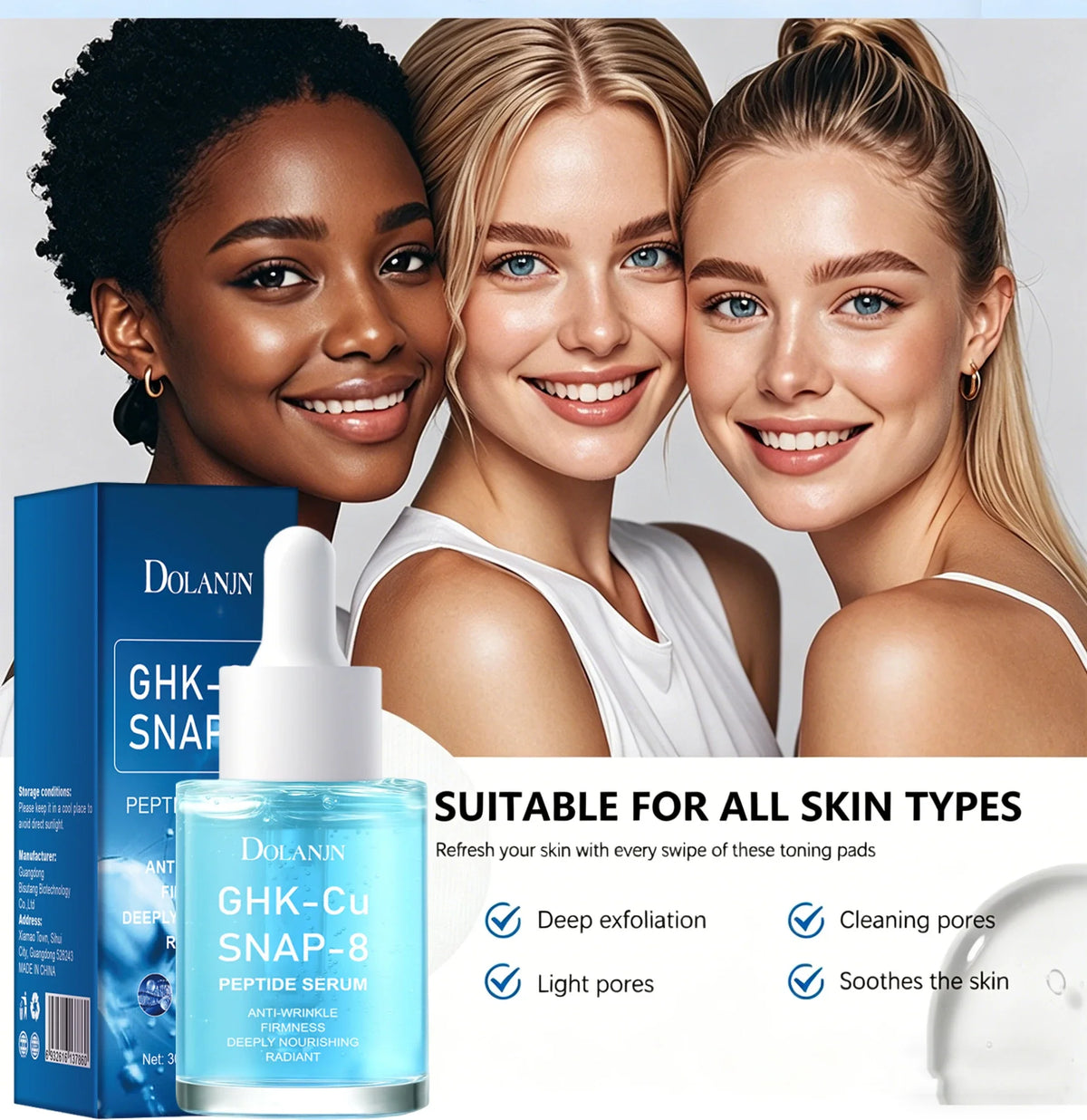 GHK-Cu Copper Peptide Serum with SNAP-8 – Firming & Hydrating