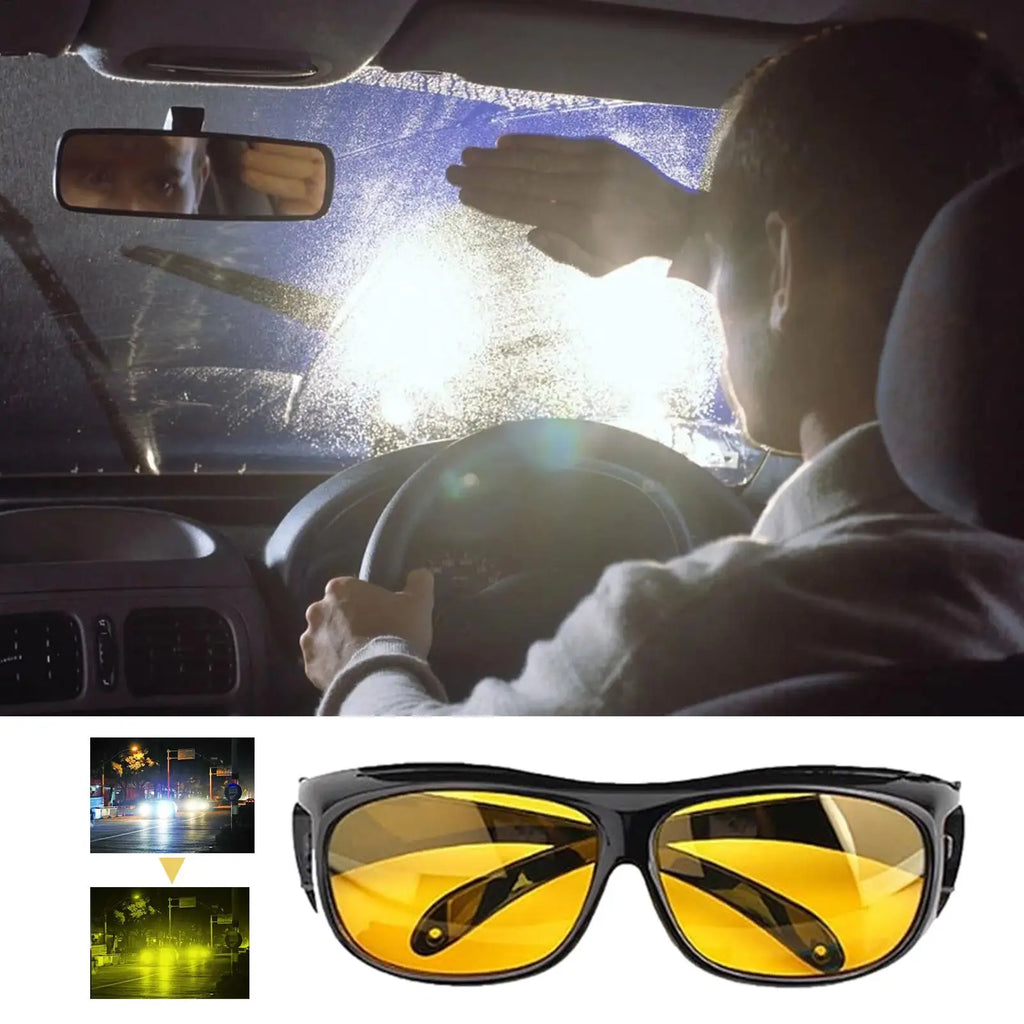 Oversized Night Driving Glasses – Anti-Glare Fit Over Rx