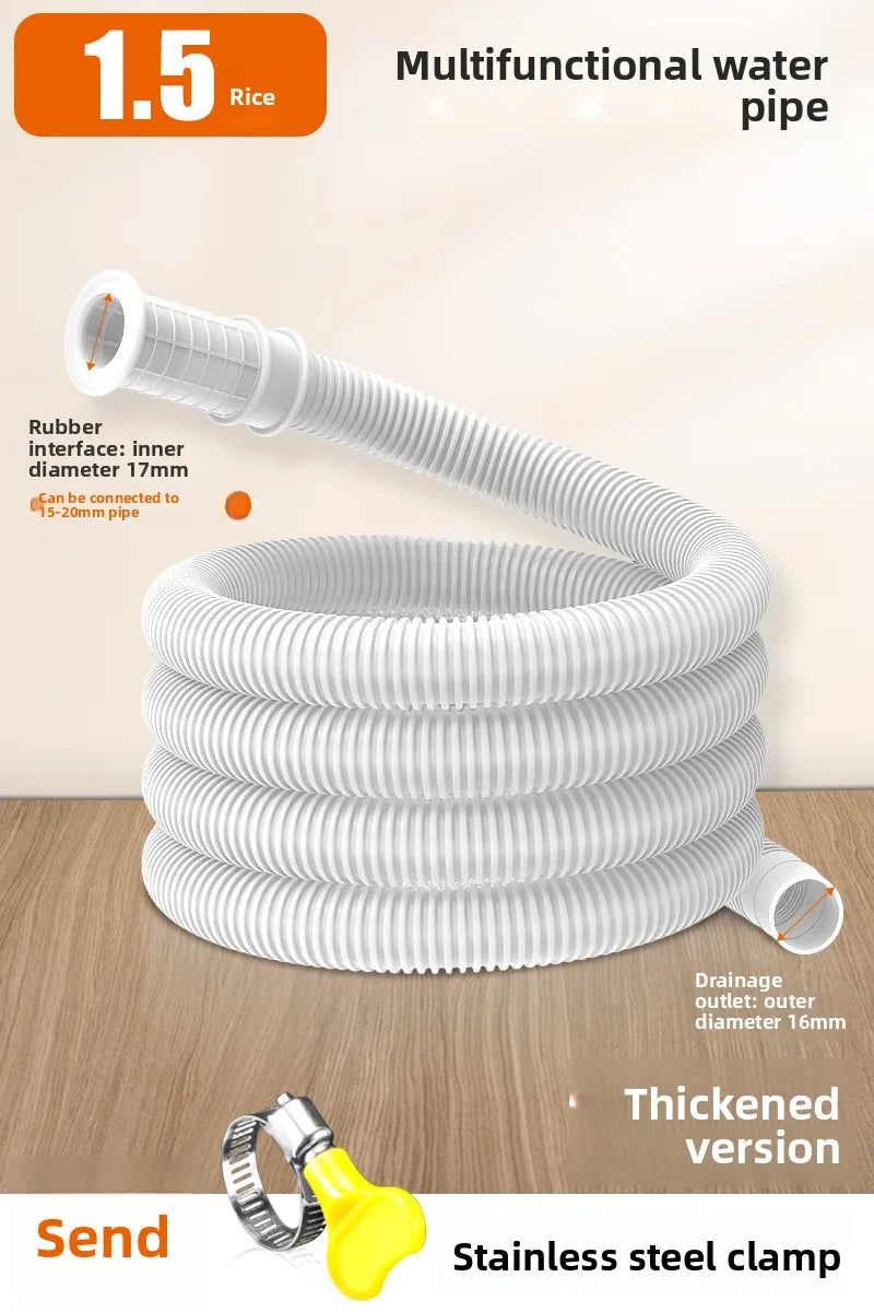 Drain Hose Extension Set with Clamps – Washing Machine & Dishwasher