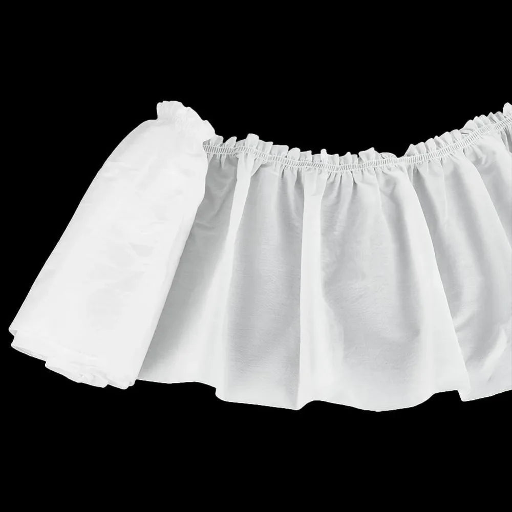 White Pleated Ruffle Lace Trim Ribbon 9¾" Wide – 2 Yards