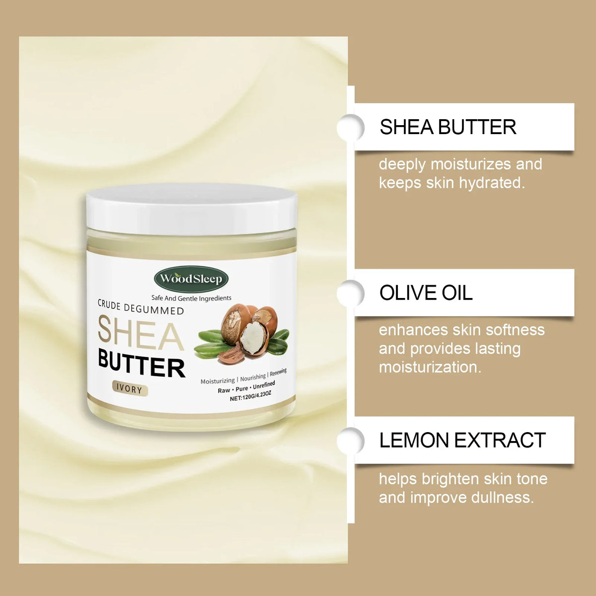 WOODSLEEP Shea Butter Cream – Deep Moisturizing Face & Body