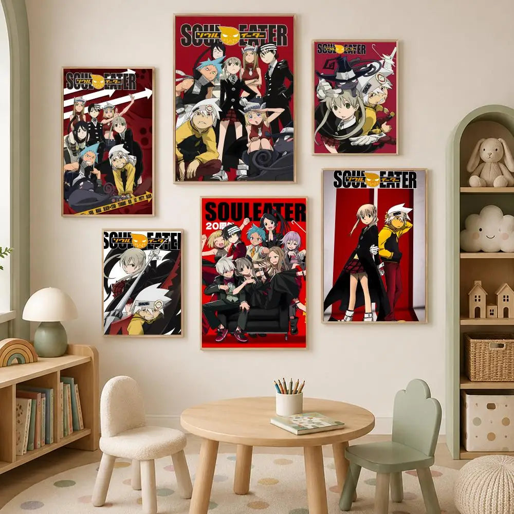 Soul Eater Anime PVC Wall Poster – Self-Stick HD Waterproof