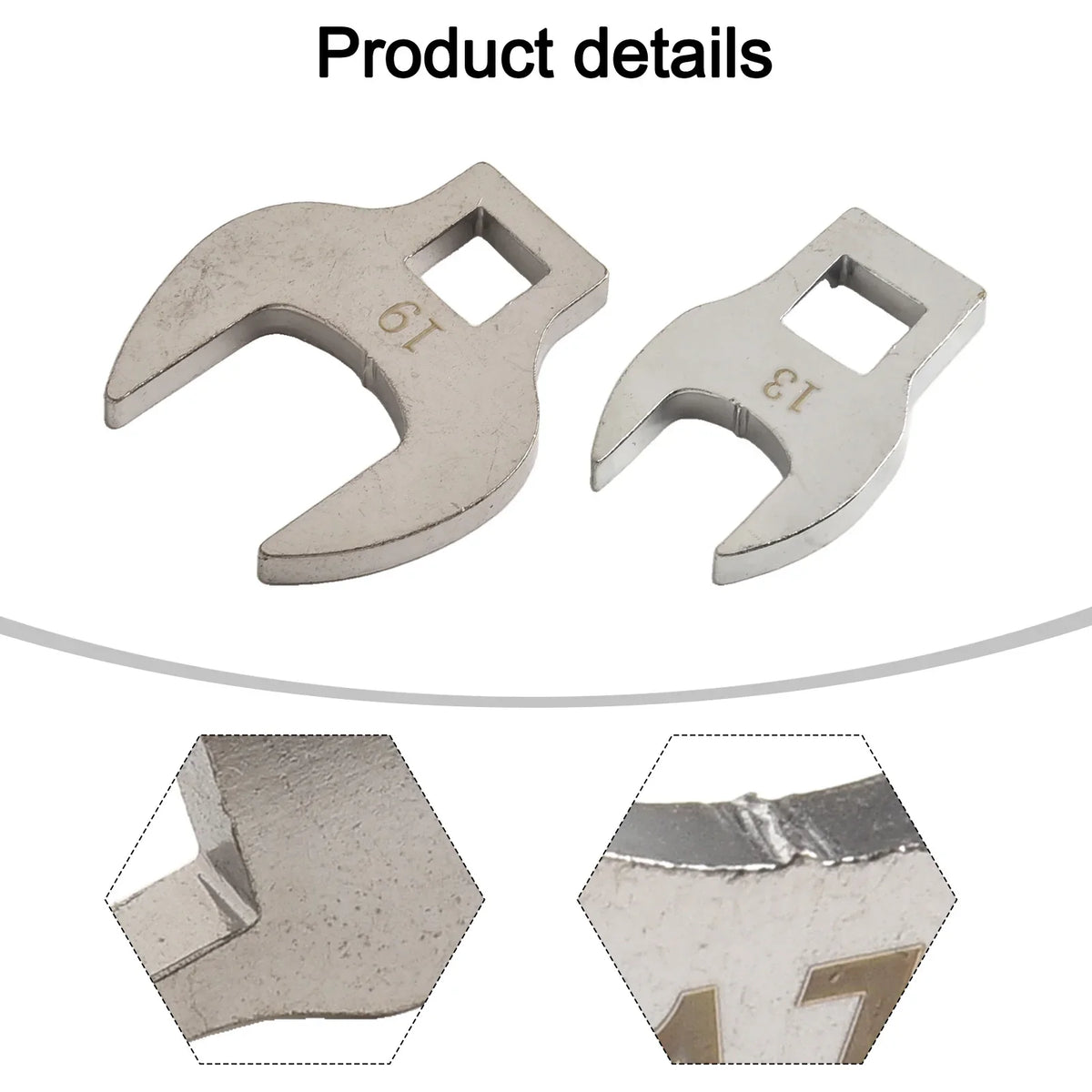 8-Piece 3/8" Drive Metric Crowfoot Wrench Set 10–19mm