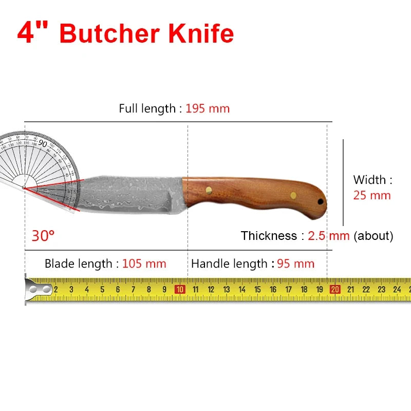 Damascus Steel Kitchen Knife | Sharp Wood Handle – InLeung
