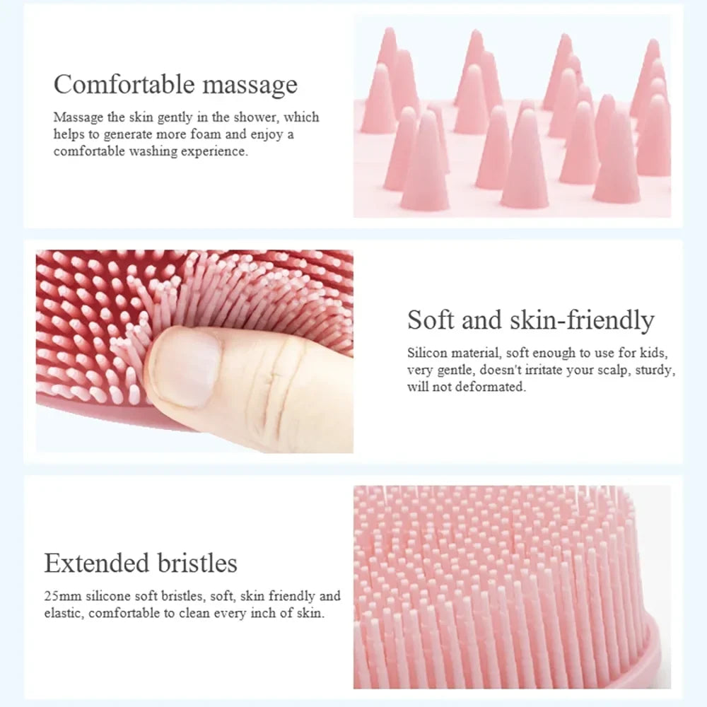 2-in-1 Silicone Shower Brush – Body Scrub & Scalp Massager