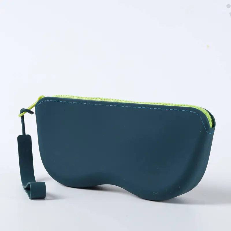 Portable Silicone Glasses Case Zipper Closure Minimalist Eyeglass