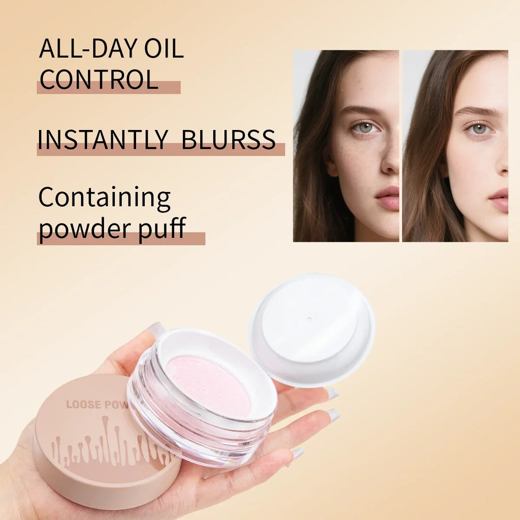 Hello Kiss Loose Setting Powder – 5 Shades, Matte Oil Control