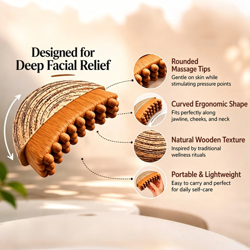 Wooden Gua Sha Face Brush | Facial Contouring & Sculpting Tool